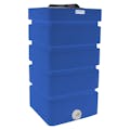 100 Gallon Blue LLDPE Tamco® Rectangular Ribbed Tank with 16" Lid & 20 Gallon Graduations & 2" Fitting - 24" L x 24" W x 45" Hgt.