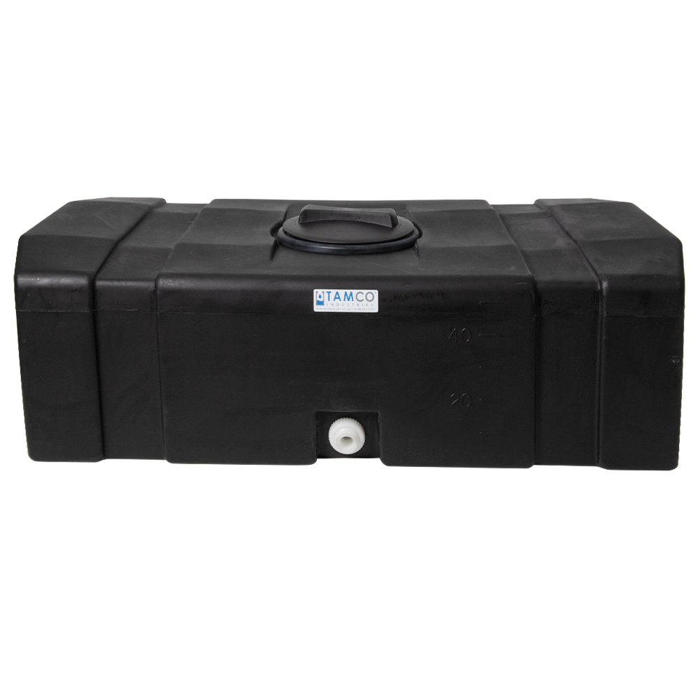 50 Gallon Black LLDPE Tamco® Rectangular Low-Profile Graduated