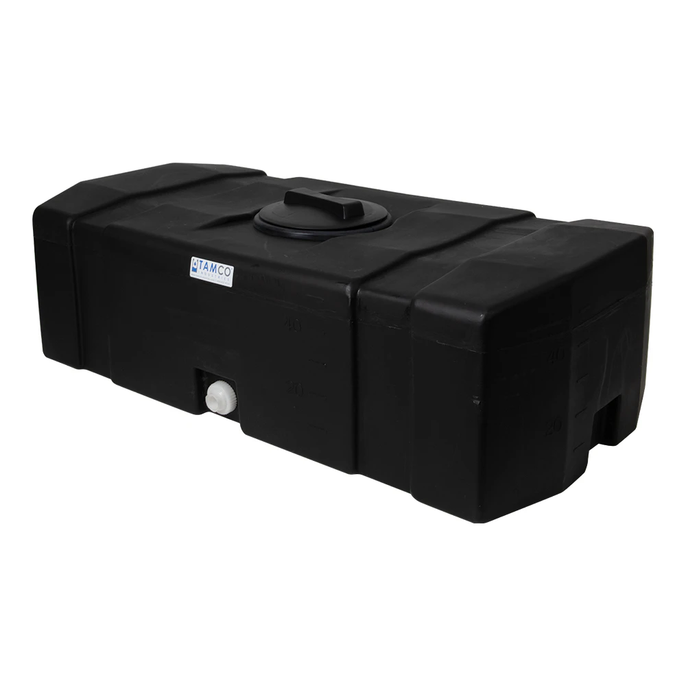 50 Gallon Black LLDPE Tamco® Rectangular Low-Profile Graduated Tank ...