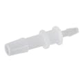1/4" Hose Barb x 1/8" Hose Barb Natural Polypropylene Class 7 Cleanroom Reduction Coupler - Package of 100