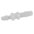 1/4" Hose Barb x 3/16" Hose Barb Natural Polypropylene Class 7 Cleanroom Reduction Coupler - Package of 100