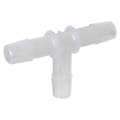 3/8" Hose Barb x 3/8" Hose Barb x 3/8" Hose Barb Natural Polypropylene Class 7 Cleanroom Tee - Package of 100