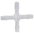 1/4" Hose Barb Natural Polypropylene Class 7 Cleanroom Cross - Package of 100
