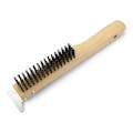Shoe Handle Wire Brush w/ Tempered Steel Bristles & Scraper