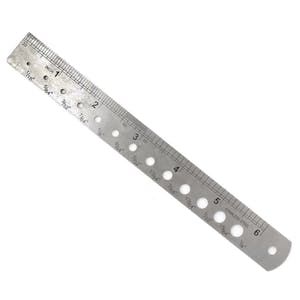 3/4" W x 6" L Stainless Steel Ruler with Drill Gauges - Standard/Metric