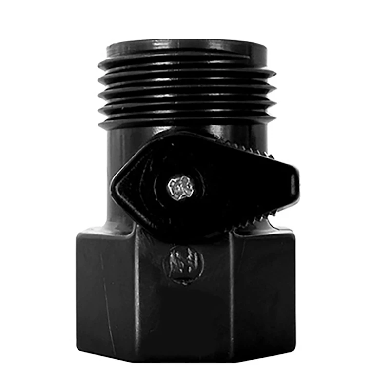 3/4" FGHT Inlet x 3/4" MGHT Outlet Black Nylon Single Garden Hose Shut-Off Valve