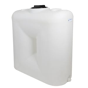 100 Gallon Natural LLDPE Tamco® Rectangular Dual-Barrel Doorway Tank with 8" Plain Lid, 3/4" FNPT Connection & 10 Gallon Graduations - 40" L x 18" W x 41" Hgt.