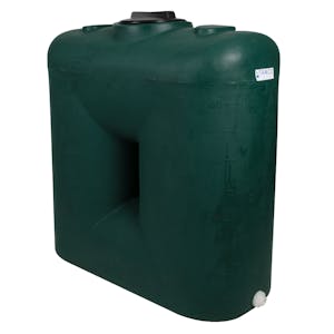 100 Gallon Forest Green LLDPE Tamco® Rectangular Dual-Barrel Doorway Tank with 8" Plain Lid, 3/4" FNPT Connection & 10 Gallon Graduations - 40" L x 18" W x 41" Hgt.