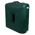100 Gallon Forest Green LLDPE Tamco® Rectangular Dual-Barrel Doorway Tank with 8" Plain Lid, 3/4" FNPT Connection & 10 Gallon Graduations - 40" L x 18" W x 41" Hgt.