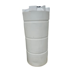 300 Gallon Natural Polypropylene Vertical Storage Tank (1.9 Specific Gravity) with 8" Lid - 35" Dia. x 78" Hgt.