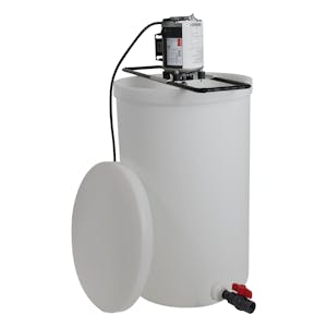 55 Gallon Natural LLDPE Tamco® Cylindrical Tank with Spigot, Frame & 2-Blade Portable Mixer