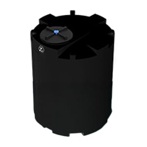 400 Gallon Black MDLPE ProChem® Potable Water Tank (1.0 Specific Gravity) with Top & Bottom Port & 16" Lid - 47" Dia. x 62" Hgt.