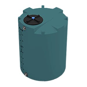 400 Gallon Green MDLPE ProChem® Potable Water Tank (1.0 Specific Gravity) with Top & Bottom Port & 16" Lid - 47" Dia. x 62" Hgt.