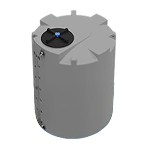 400 Gallon Dark Gray MDLPE ProChem® Potable Water Tank (1.0 Specific Gravity) with Top & Bottom Port & 16" Lid - 47" Dia. x 62" Hgt.