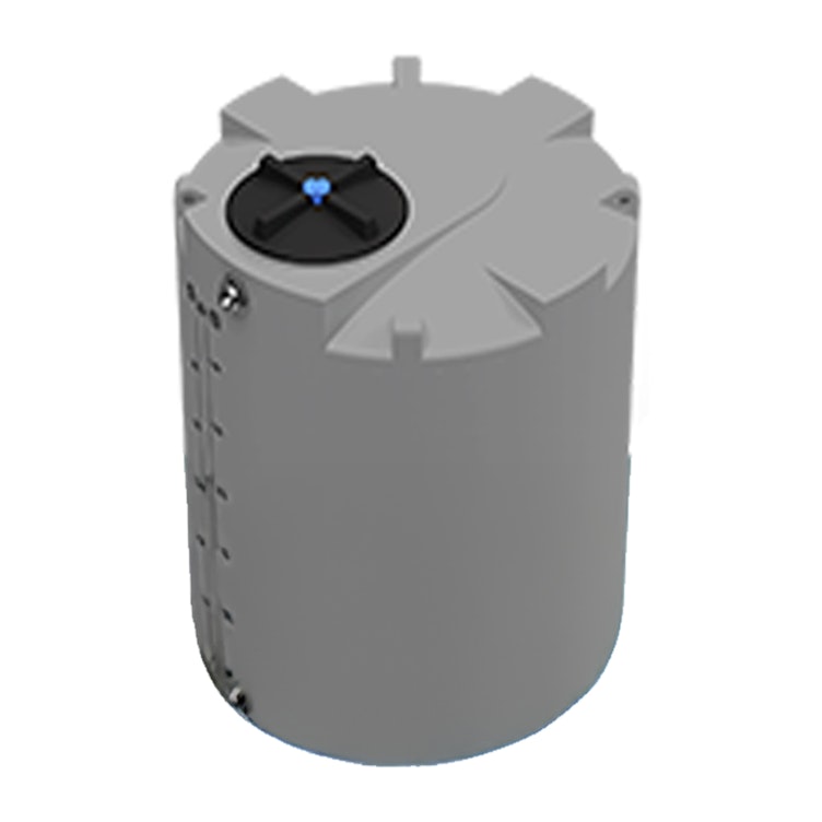 400 Gallon Dark Gray MDLPE ProChem® Potable Water Tank (1.0 Specific Gravity) with Top & Bottom Port & 16" Lid - 47" Dia. x 62" Hgt.