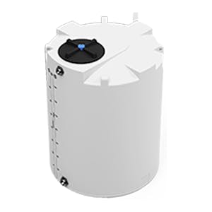 400 Gallon Natural MDLPE ProChem® Potable Water Tank (1.5 Specific Gravity) with Top & Bottom Port & 16" Lid - 47" Dia. x 62" Hgt.
