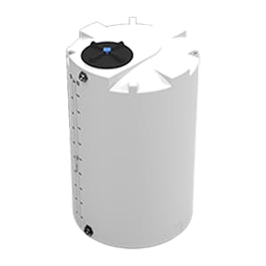 500 Gallon Natural MDLPE ProChem® Potable Water Tank (1.0 Specific Gravity) with Top & Bottom Port & 16" Lid - 47" Dia. x 76" Hgt.