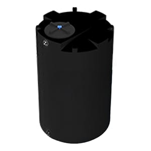 500 Gallon Black MDLPE ProChem® Potable Water Tank (1.0 Specific Gravity) with Top & Bottom Port & 16" Lid - 47" Dia. x 76" Hgt.