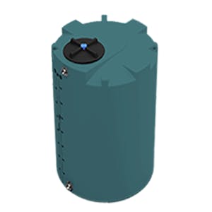 500 Gallon Green MDLPE ProChem® Potable Water Tank (1.0 Specific Gravity) with Top & Bottom Port & 16" Lid - 47" Dia. x 76" Hgt.