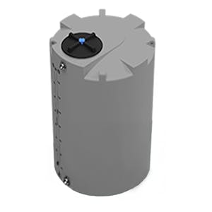 500 Gallon Dark Gray MDLPE ProChem® Potable Water Tank (1.0 Specific Gravity) with Top & Bottom Port & 16" Lid - 47" Dia. x 76" Hgt.