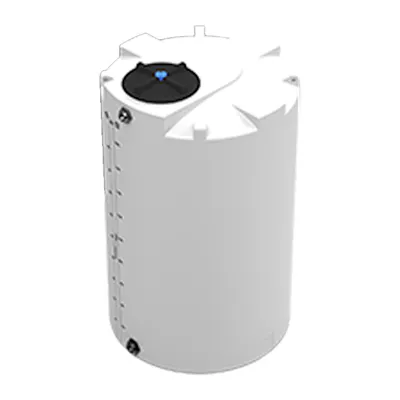 500 Gallon Natural MDLPE ProChem® Potable Water Tank (1.5 Specific Gravity) with Top & Bottom Port & 16" Lid - 47" Dia. x 76" Hgt.