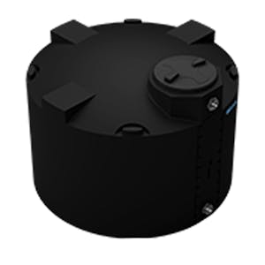575 Gallon Black MDLPE ProChem® Potable Water Tank (1.0 Specific Gravity) with Top & Bottom Port & 16" Lid - 64" Dia. x 48" Hgt.