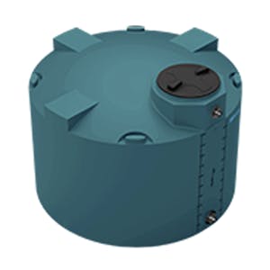 575 Gallon Green MDLPE ProChem® Potable Water Tank (1.0 Specific Gravity) with Top & Bottom Port & 16" Lid - 64" Dia. x 48" Hgt.