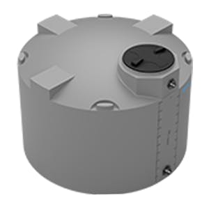 575 Gallon Dark Gray MDLPE ProChem® Potable Water Tank (1.0 Specific Gravity) with Top & Bottom Port & 16" Lid - 64" Dia. x 48" Hgt.