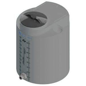 25 Gallon Dark Gray MDLPE ProChem® Potable Water Tank (1.0 Specific Gravity) with Bottom Port & 8" Lid - 19-1/2" Dia. x 26-1/4" Hgt.