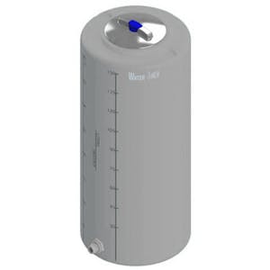 40 Gallon Dark Gray MDLPE ProChem® Potable Water Tank (1.0 Specific Gravity) with Bottom Port & 8" Lid - 18" Dia. x 42" Hgt.