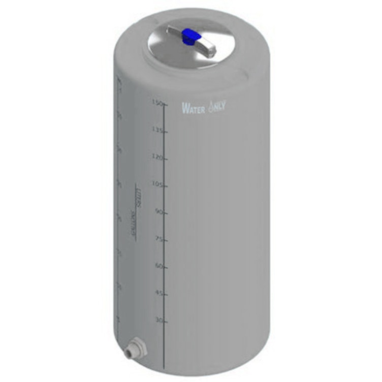 40 Gallon Dark Gray MDLPE ProChem® Potable Water Tank (1.0 Specific Gravity) with Bottom Port & 8" Lid - 18" Dia. x 42" Hgt.