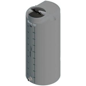 50 Gallon Dark Gray MDLPE ProChem® Potable Water Tank (1.0 Specific Gravity) with Bottom Port & 8" Lid - 19-1/2" Dia. x 47-1/4" Hgt.