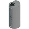 50 Gallon Dark Gray MDLPE ProChem® Potable Water Tank (1.0 Specific Gravity) with Bottom Port & 8" Lid - 19-1/2" Dia. x 47-1/4" Hgt.
