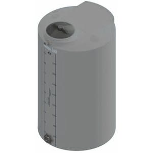 100 Gallon Dark Gray MDLPE ProChem® Potable Water Tank (1.0 Specific Gravity) with Top & Bottom Port & 8" Lid - 27" Dia. x 47-3/4" Hgt.