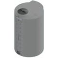 100 Gallon Dark Gray MDLPE ProChem® Potable Water Tank (1.0 Specific Gravity) with Top & Bottom Port & 8" Lid - 27" Dia. x 47-3/4" Hgt.