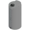 125 Gallon Dark Gray MDLPE ProChem® Potable Water Tank (1.0 Specific Gravity) with Top & Bottom Port & 8" Lid - 27" Dia. x 59-1/4" Hgt.