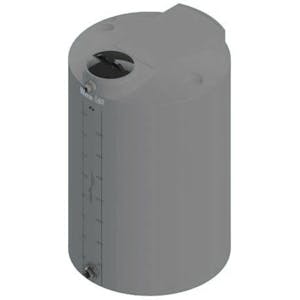 175 Gallon Dark Gray MDLPE ProChem® Potable Water Tank (1.0 Specific Gravity) with Top & Bottom Port & 8" Lid - 34" Dia. x 55" Hgt.