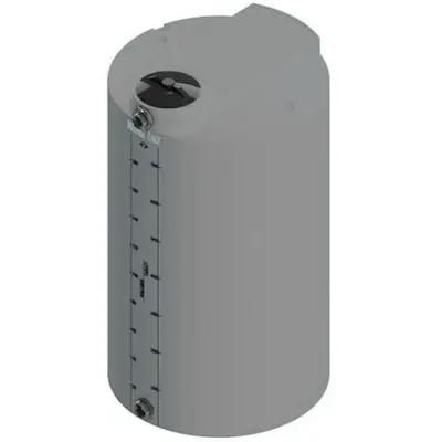200 Gallon Dark Gray MDLPE ProChem® Potable Water Tank (1.0 Specific Gravity) with Top & Bottom Port & 8" Lid - 34" Dia. x 61" Hgt.