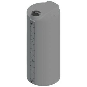 300 Gallon Dark Gray MDLPE ProChem® Potable Water Tank (1.0 Specific Gravity) with Top & Bottom Port & 8" Lid - 34" Dia. x 85" Hgt.