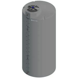 750 Gallon Dark Gray MDLPE ProChem® Potable Water Tank (1.0 Specific Gravity) with Top & Bottom Port & 16" Lid - 48" Dia. x 112" Hgt.