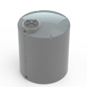 1000 Gallon Dark Gray MDLPE ProChem® Potable Water Tank (1.0 Specific Gravity) with Top & Bottom Port & 16" Lid - 64" Dia. x 82" Hgt.