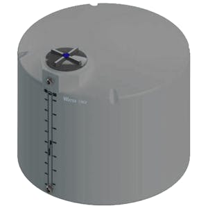 1000 Gallon Dark Gray MDLPE ProChem® Potable Water Tank (1.0 Specific Gravity) with Top & Bottom Port & 16" Lid - 73" Dia. x 68" Hgt.