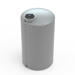 1500 Gallon Dark Gray MDLPE ProChem® Potable Water Tank (1.0 Specific Gravity) with Top & Bottom Port & 16" Lid - 64" Dia. x 118" Hgt.