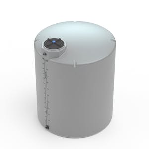 1500 Gallon Dark Gray MDLPE ProChem® Potable Water Tank (1.0 Specific Gravity) with Top & Bottom Port & 16" Lid - 73" Dia. x 96" Hgt.