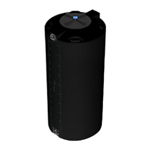 300 Gallon Black MDLPE ProChem® Potable Water Tank (1.0 Specific Gravity) with Top & Bottom Port & 16" Lid - 35" Dia. x 78" Hgt.