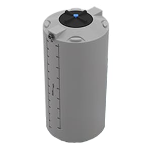 300 Gallon Dark Gray MDLPE ProChem® Potable Water Tank (1.0 Specific Gravity) with Top & Bottom Port & 16" Lid - 35" Dia. x 78" Hgt.