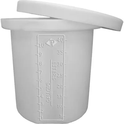 10 Gallon Natural XLPE Cylindrical ProChem® Open Top Process Chemical Tank (1.5 Specific Gravity) with 18-3/4" Cover - 15" Dia. x 18" Hgt.