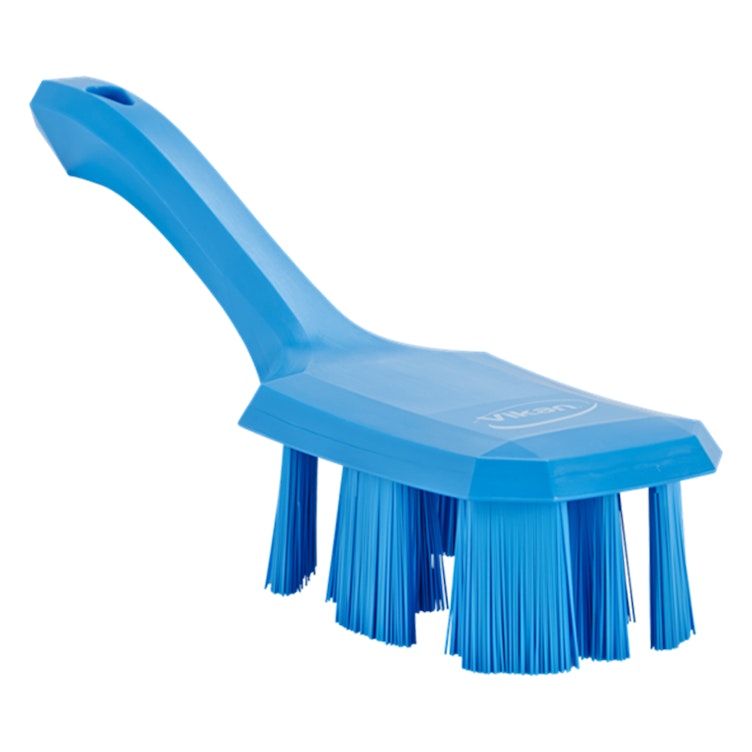 Blue Polypropylene Vikan® UST Hand Brush with Stiff Polyester Bristles & Short Handle