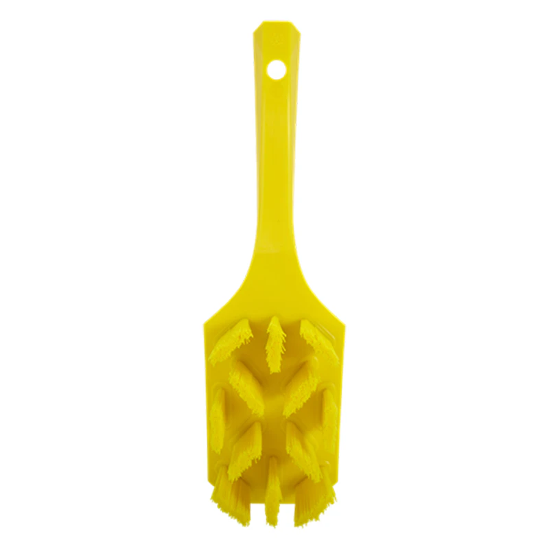 Yellow Polypropylene Vikan® UST Hand Brush with Stiff Polyester Bristles & Short Handle