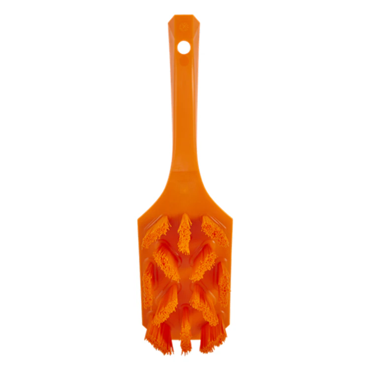 Orange Polypropylene Vikan® UST Hand Brush with Stiff Polyester Bristles & Short Handle